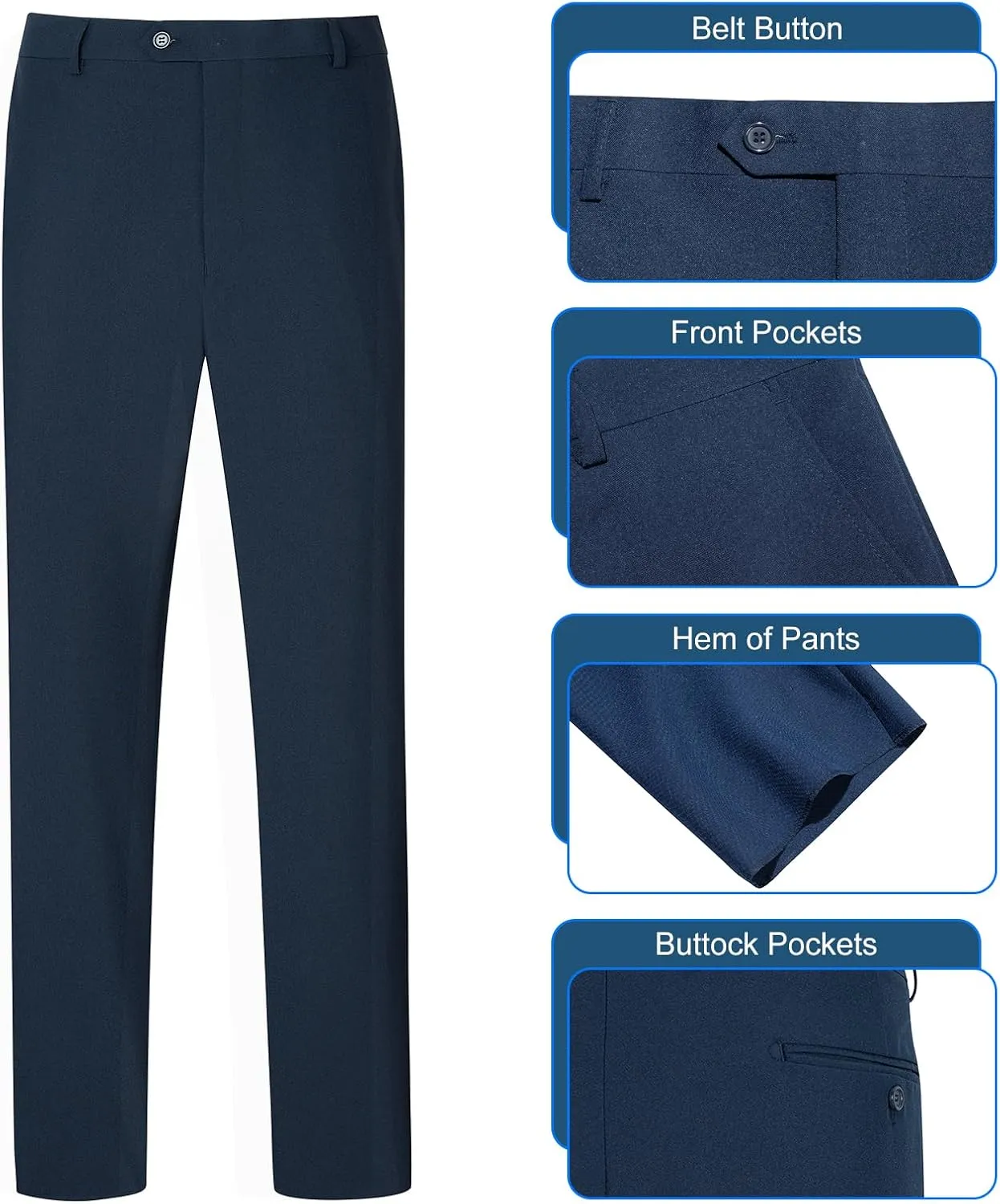2 Piece Men's Suit Slim Fit Suits for Men, Two Button Blazer Dress Business Wedding Party Jacket & Pants