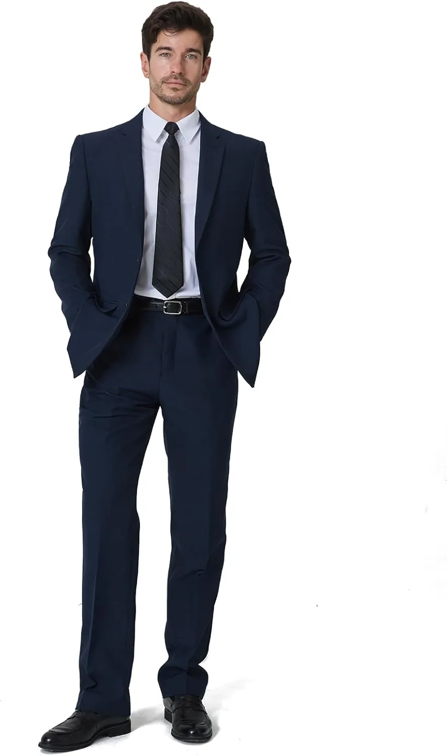2 Piece Men's Suit Slim Fit Suits for Men, Two Button Blazer Dress Business Wedding Party Jacket & Pants