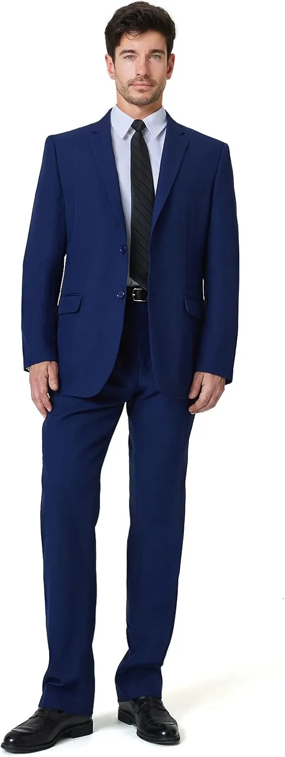 2 Piece Men's Suit Slim Fit Suits for Men, Two Button Blazer Dress Business Wedding Party Jacket & Pants
