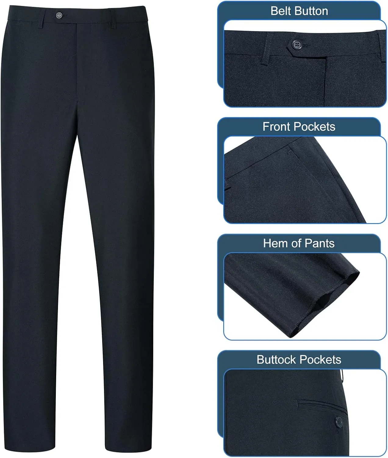 2 Piece Men's Suit Slim Fit Suits for Men, Two Button Blazer Dress Business Wedding Party Jacket & Pants