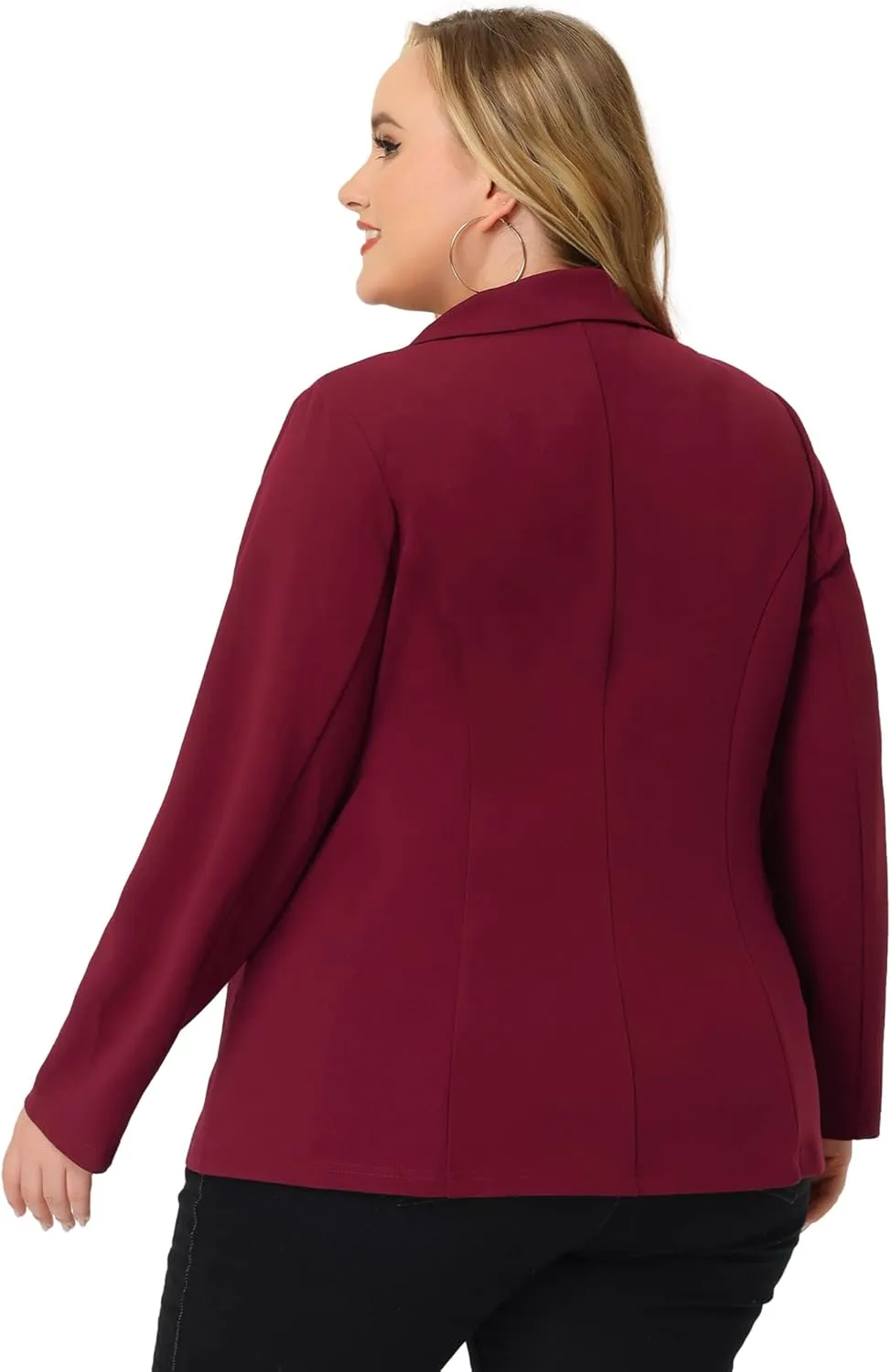 Agnes Orinda Blazers for Women Plus Size Notched Lapel V Neck Business Casual Outfits Suit Jacket Work Fall Blazers