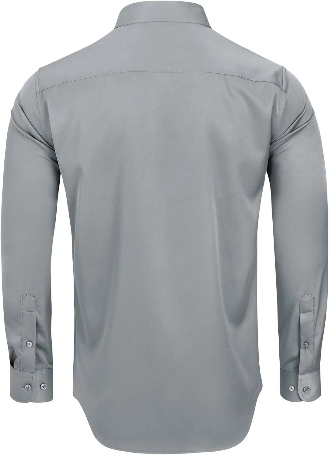 Alimens & Gentle Men's Dress Shirts Long Sleeve Wrinkle-Free Stretch Shirts Solid Formal Button Down Shirt with Pocket