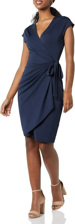 Amazon Essentials Women's Classic Cap Sleeve Wrap Dress (Available in Plus Size)