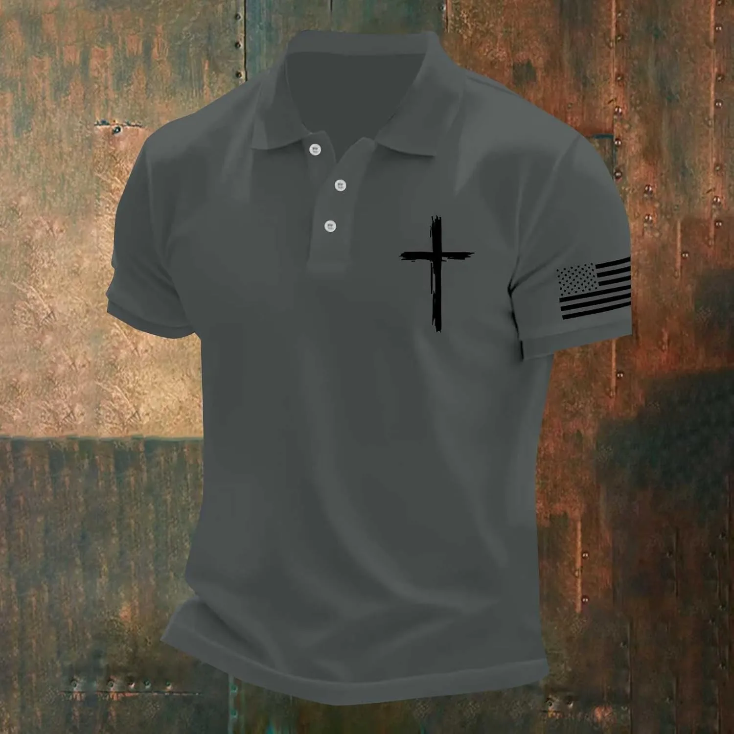 American Flag Shirts for Men USA 4th of July Indepednece Day Polo T-Shirt Summer Athletic Workout Patriotic Tee Tops