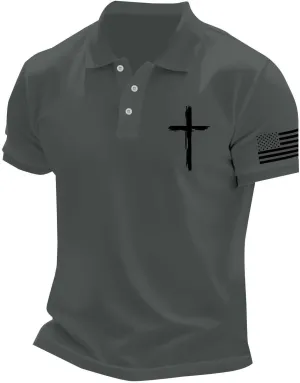 American Flag Shirts for Men USA 4th of July Indepednece Day Polo T-Shirt Summer Athletic Workout Patriotic Tee Tops