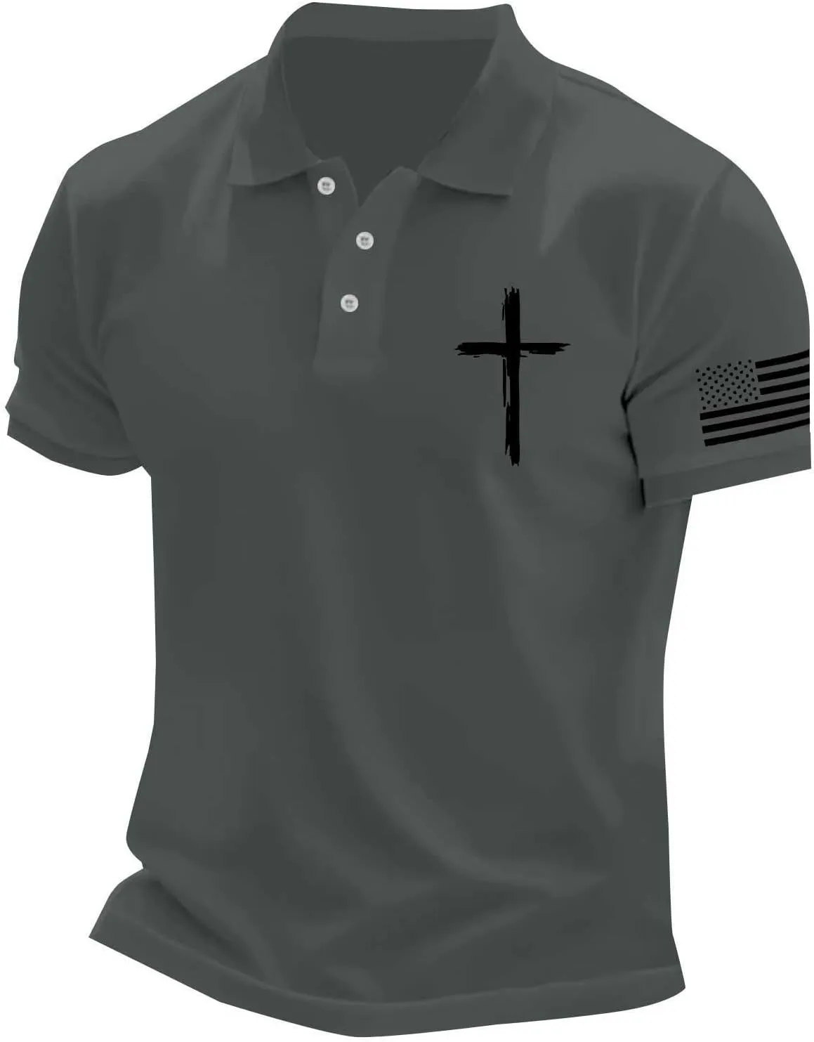 American Flag Shirts for Men USA 4th of July Indepednece Day Polo T-Shirt Summer Athletic Workout Patriotic Tee Tops