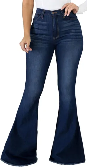 Bell Bottom Jeans for Women Ripped High Waisted Classic Flared Pants