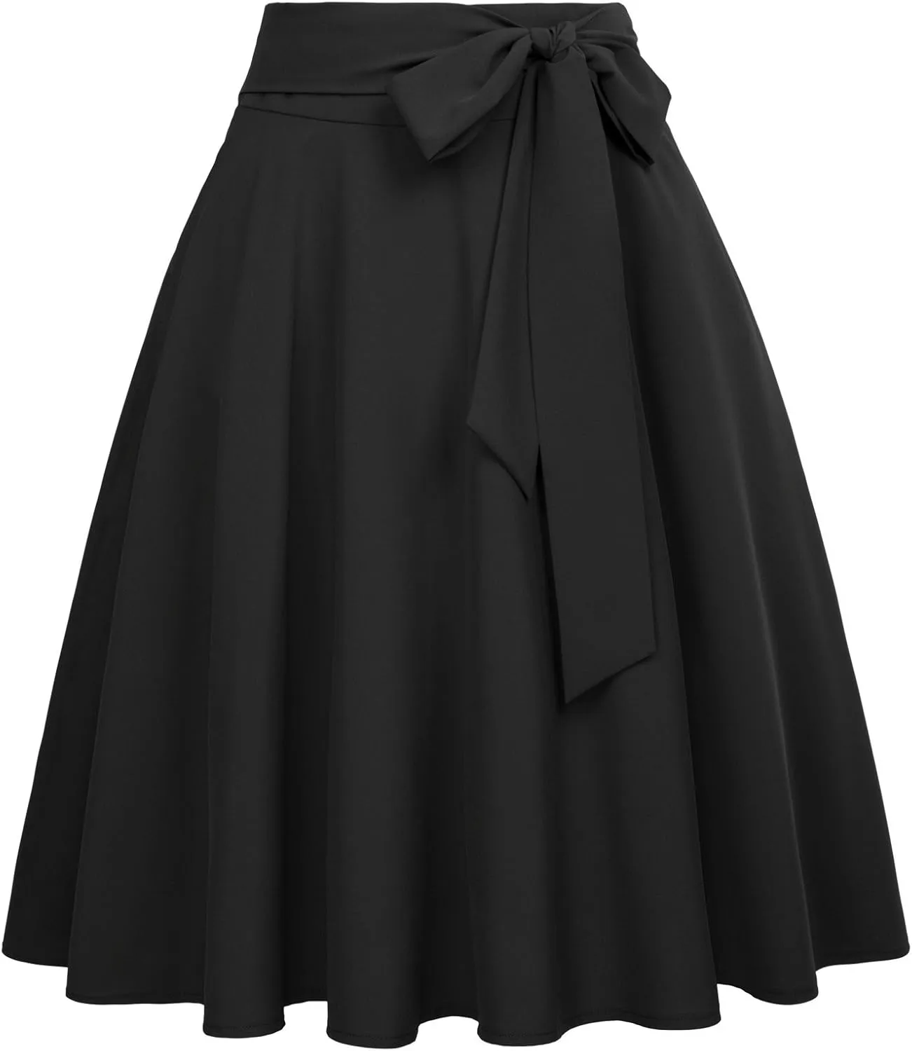 Belle Poque Women's High Waist A-Line Pockets Skirt Skater Flared Midi Skirt Vinage Skirt