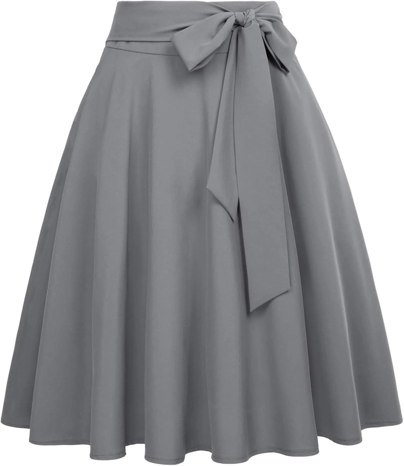 Belle Poque Women's High Waist A-Line Pockets Skirt Skater Flared Midi Skirt Vinage Skirt