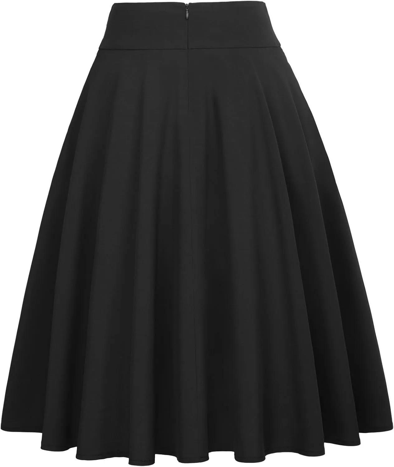 Belle Poque Women's High Waist A-Line Pockets Skirt Skater Flared Midi Skirt Vinage Skirt