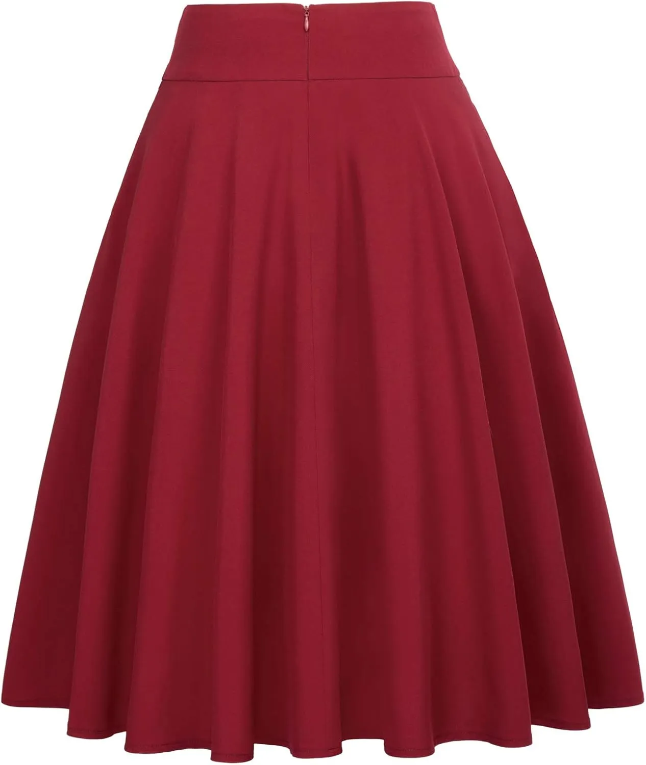 Belle Poque Women's High Waist A-Line Pockets Skirt Skater Flared Midi Skirt Vinage Skirt