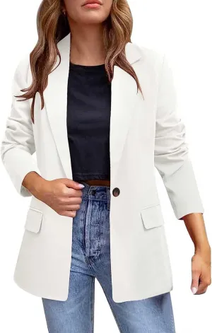 Blazers for Women Business Casual Button Work Office Jackets Blazer Open Front Long Sleeve Lapel Jacket Outfit