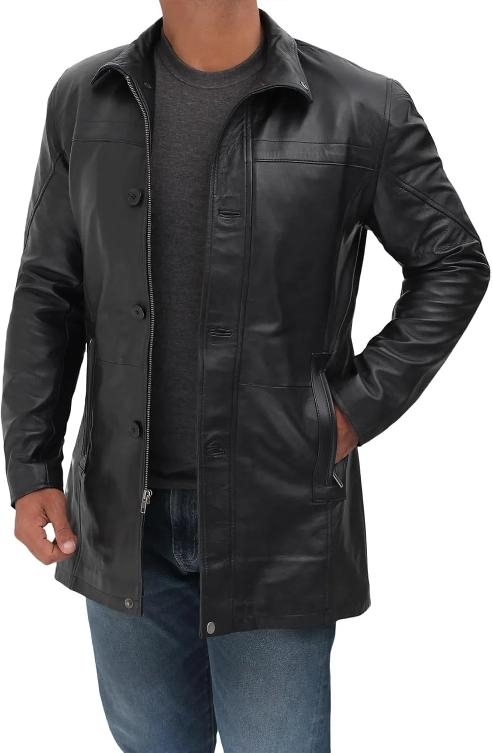 Blingsoul Leather Car Coats For Men - Real Leather Jacket Men