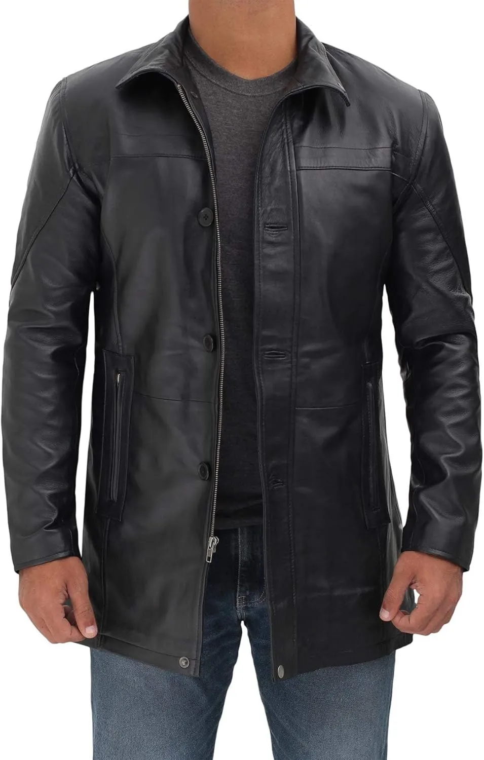 Blingsoul Leather Car Coats For Men - Real Leather Jacket Men