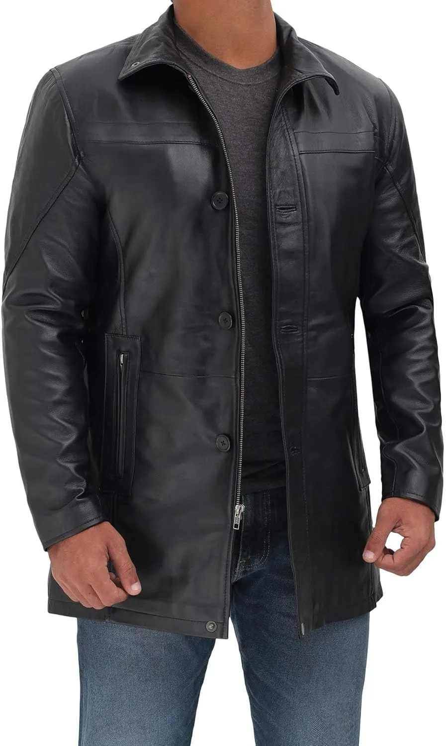 Blingsoul Leather Car Coats For Men - Real Leather Jacket Men