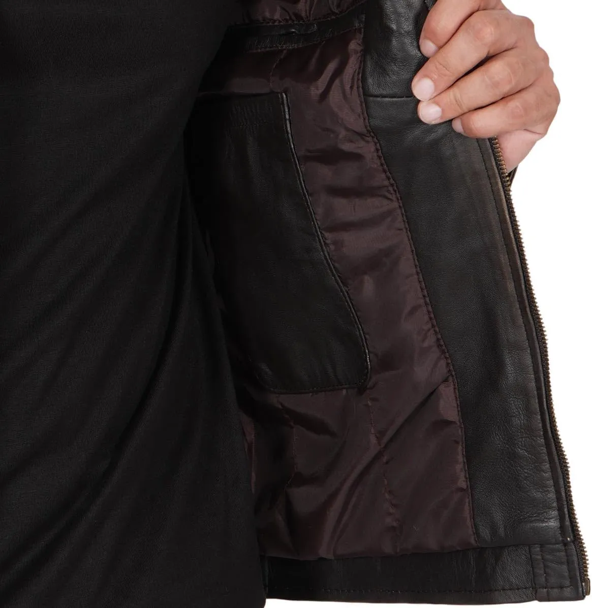 Blingsoul Leather Jacket Men - Quilted Cafe Racer Leather Jackets For Men
