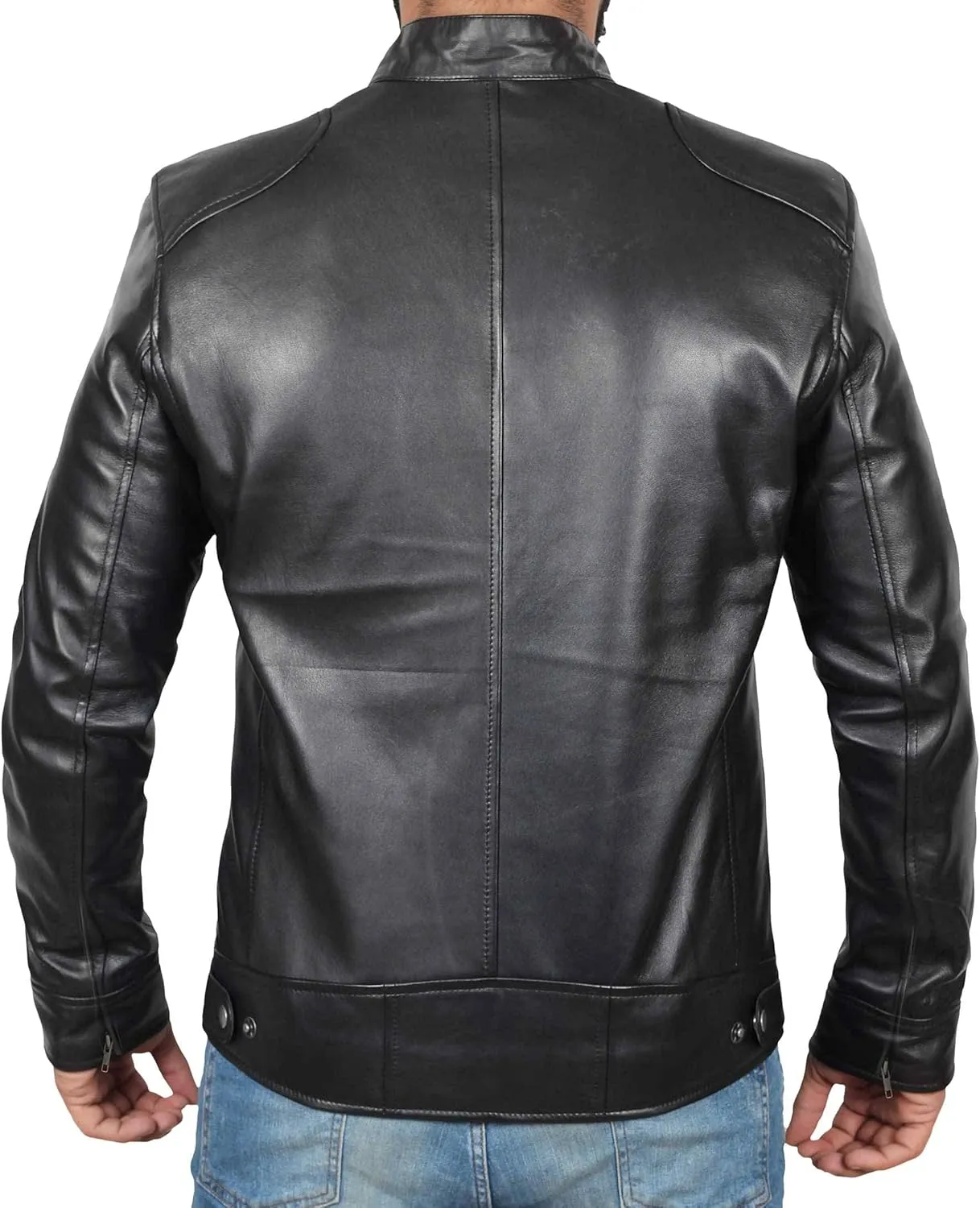 Blingsoul Leather Jackets For Men - Real Lambskin Motorcycle Style Mens Leather Jacket