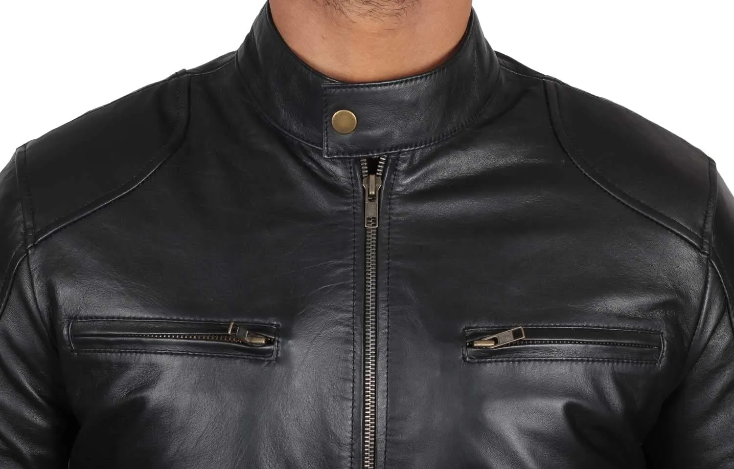 Blingsoul Leather Jackets For Men - Real Lambskin Motorcycle Style Mens Leather Jacket