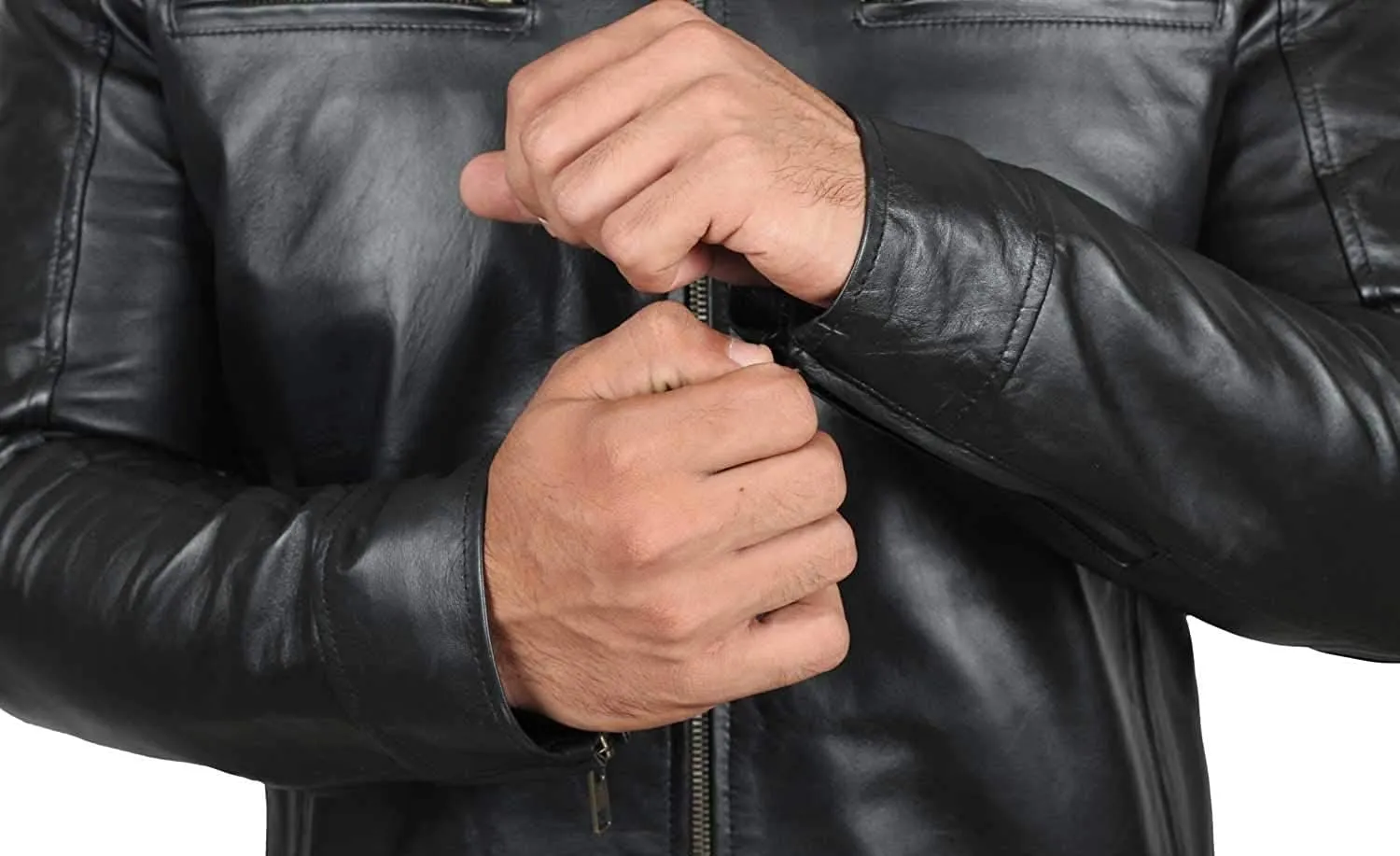 Blingsoul Leather Jackets For Men - Real Lambskin Motorcycle Style Mens Leather Jacket