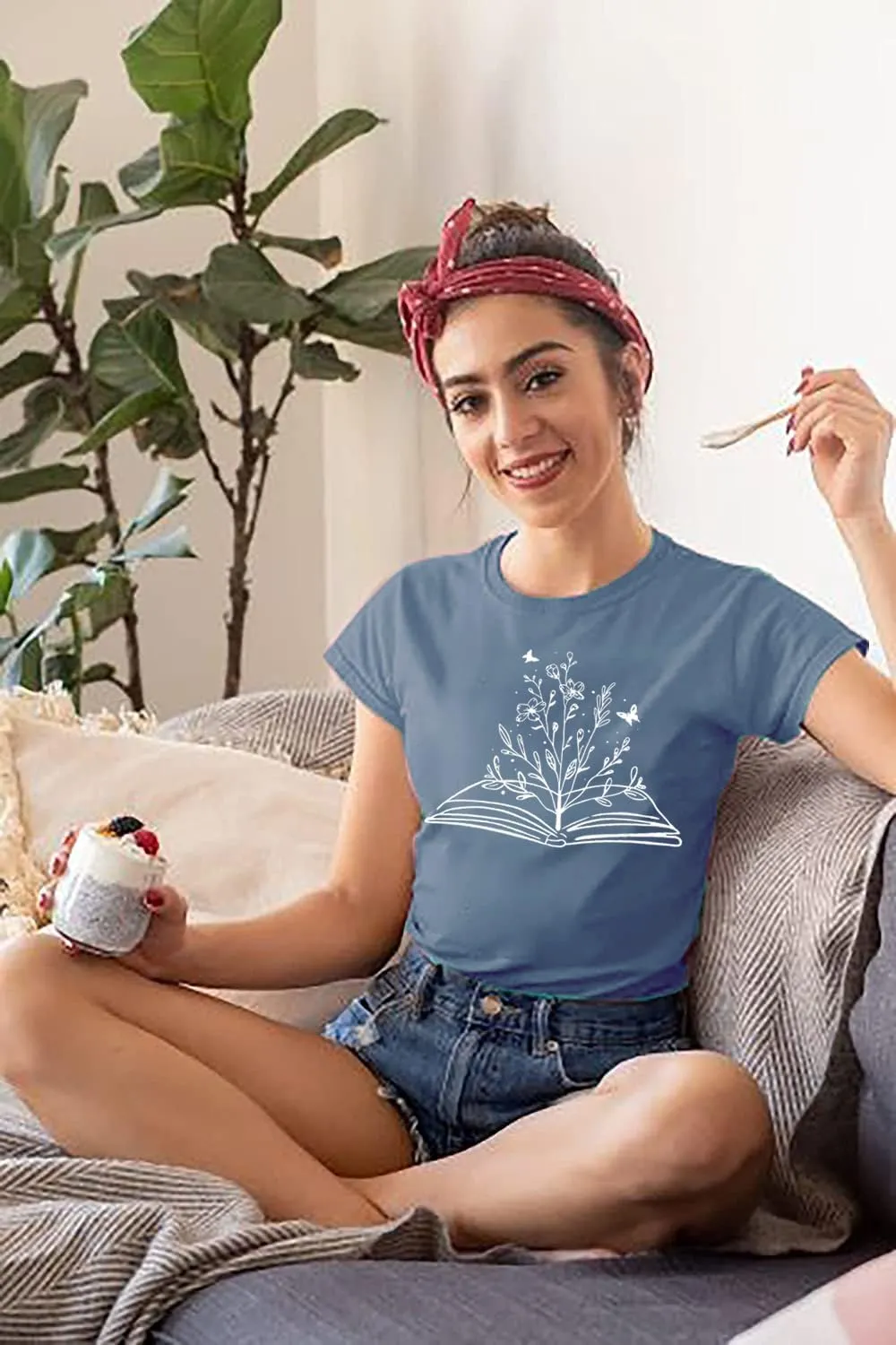 Book Lovers Women's Funny Wildflowers Reading Shirt - Cute Book Lover Bookworm Teacher Short Sleeve Tee