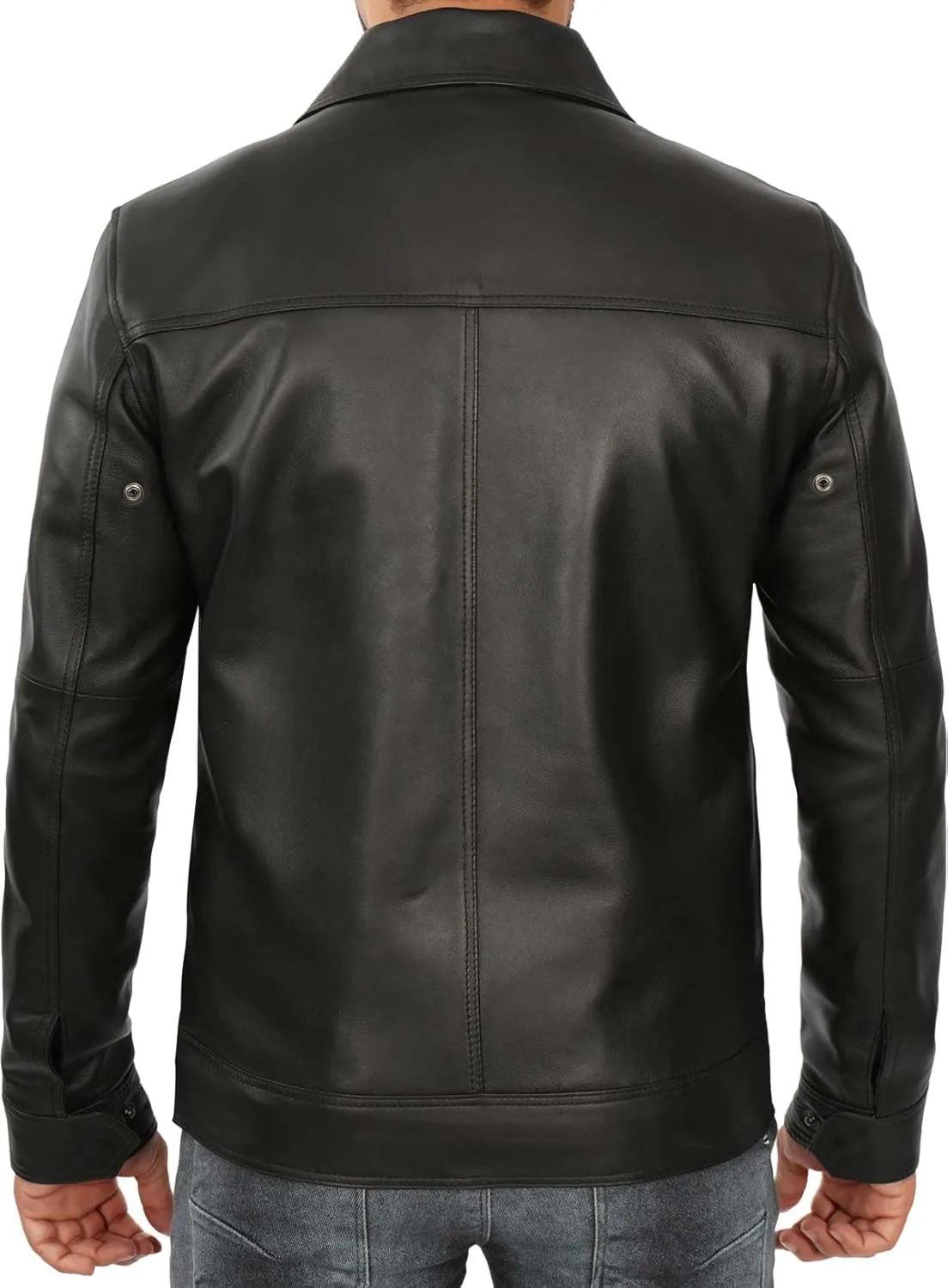 Brown Leather Jacket Men - Black Real Lambskin Mens Leather Jacket