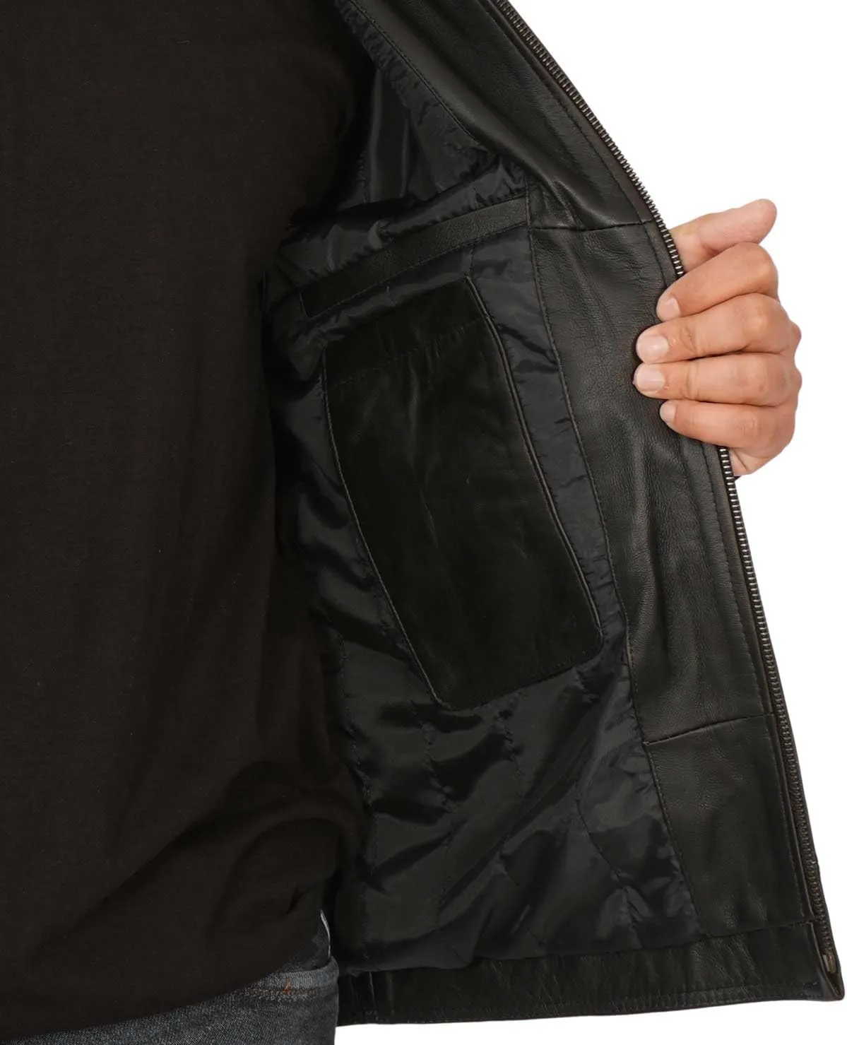 Brown Leather Jacket Men - Black Real Lambskin Mens Leather Jacket