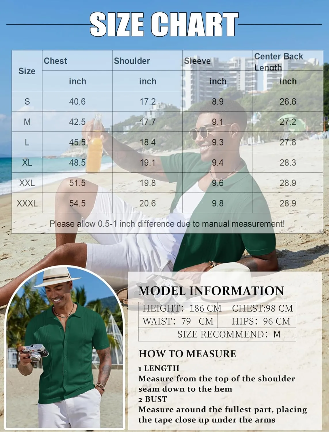 COOFANDY Men's Knit Button Down Shirt Short Sleeve Cuban Guayabera Shirts Casual Textured Polo Summer Tops