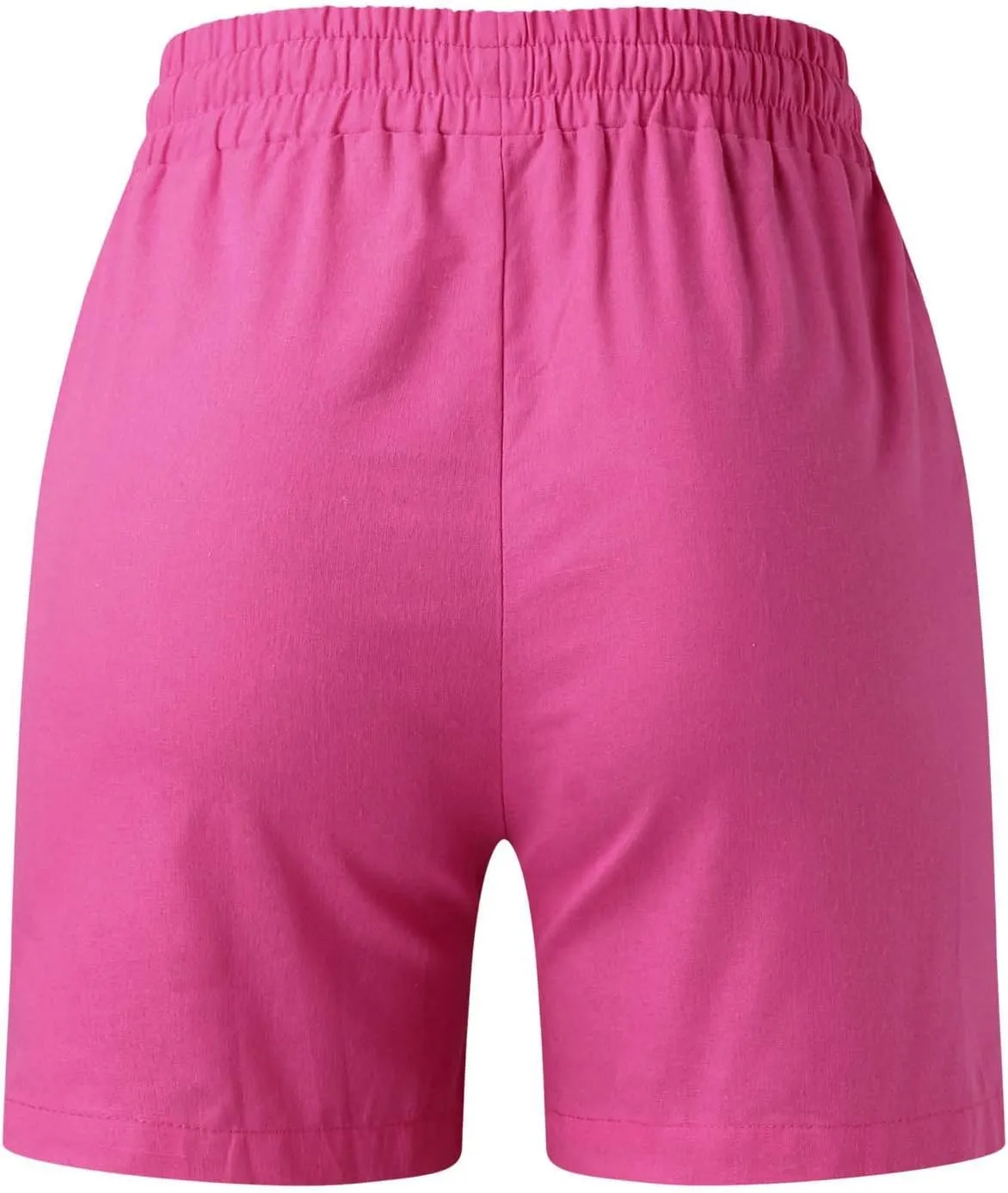 Cotton Linen Shorts for Women Summer Casual High Waisted Drawstring Beach Shorts Lightweight Baggy Trendy Short Pants