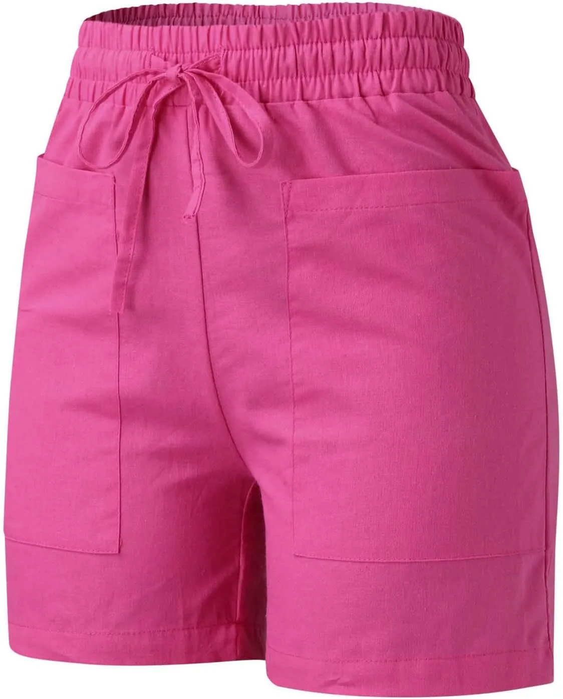 Cotton Linen Shorts for Women Summer Casual High Waisted Drawstring Beach Shorts Lightweight Baggy Trendy Short Pants
