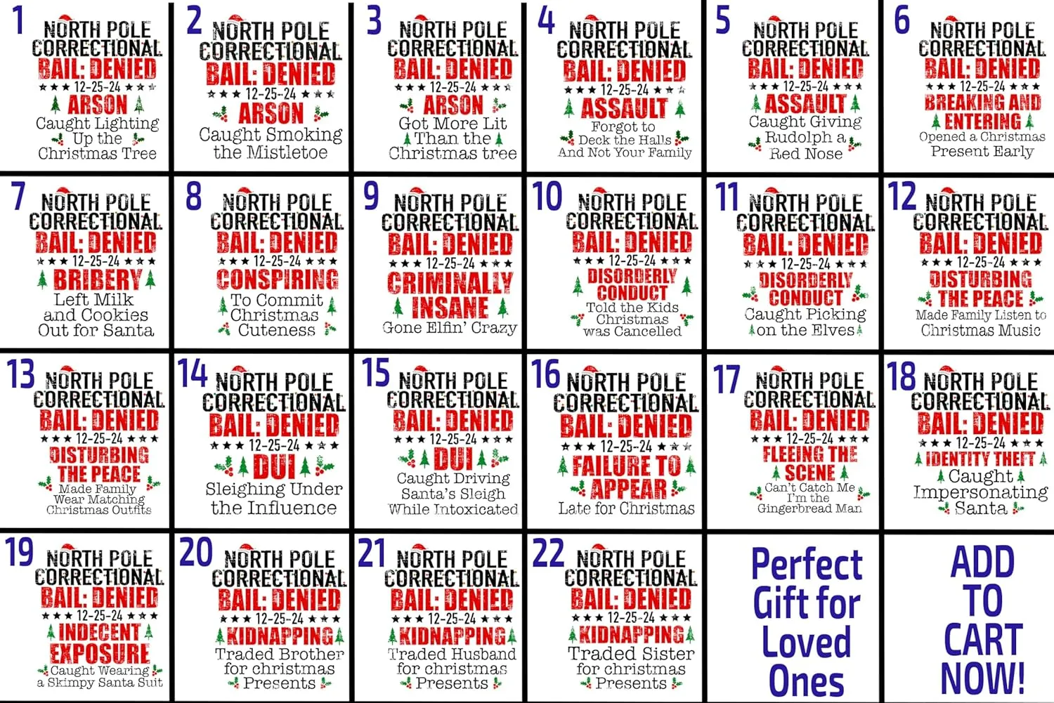 Custom North Pole Correctional Christmas 2024 Shirt North Pole Christmas Matching Family T-Shirt New Years Shirt Funny Shirts for Women Santa Shirt Men Xmas Holiday Tee