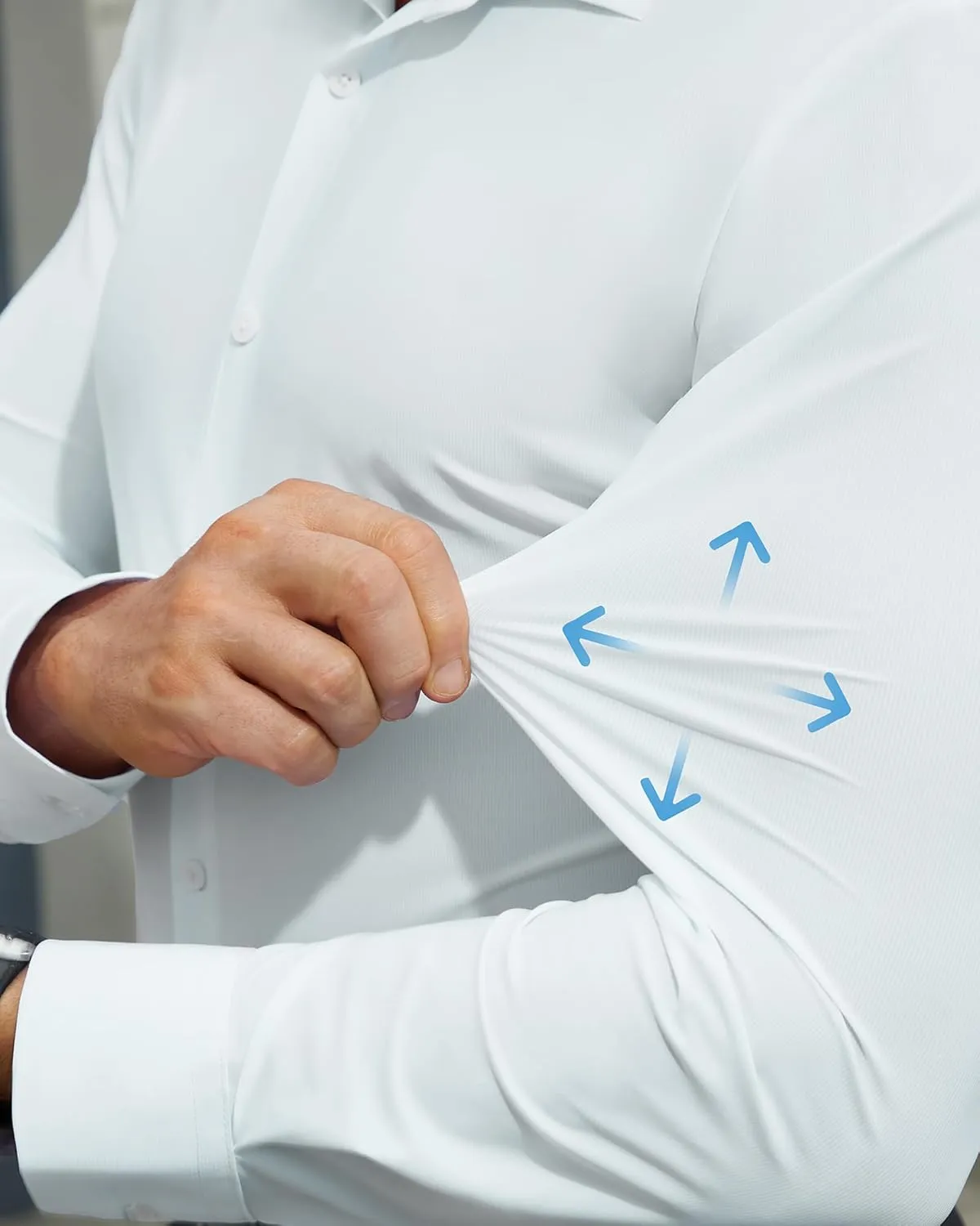 DEMEANOR Stretch Mens Dress Shirts Long Sleeve Slim Fit Dress Shirts for Men Muscle Fit Wrinkle Free Button Down Shirt