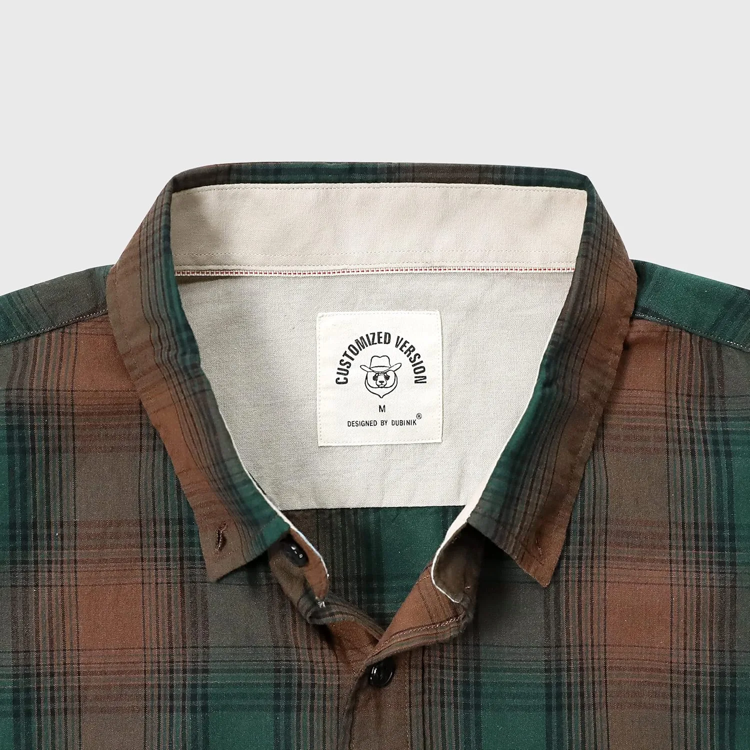 Dubinik® Mens Short Sleeve Button Down Shirts 100% Cotton Plaid Men's Casual Button-Down Shirts with Pocket