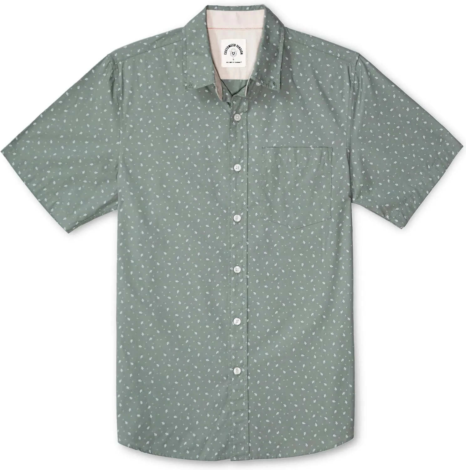 Dubinik® Mens Short Sleeve Button Down Shirts 100% Cotton Plaid Men's Casual Button-Down Shirts with Pocket