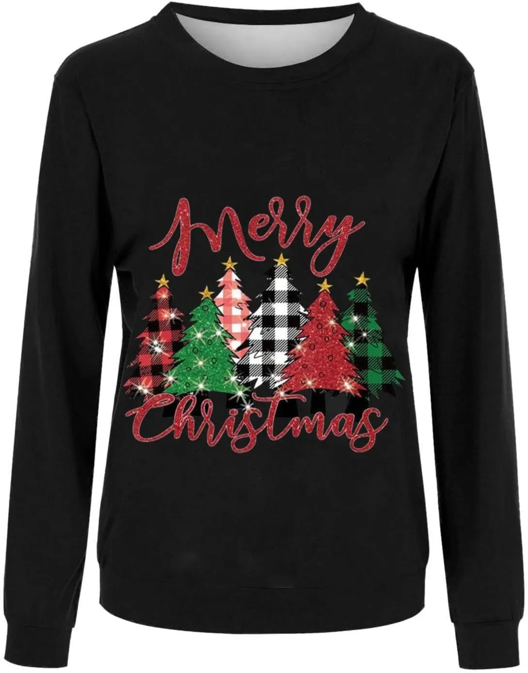 Family Matching Christmas Sweatshirts, Xmas Print Ugly Funny Jumper Long Sleeve Holiday Pullover Tops for Mom Dad Kid