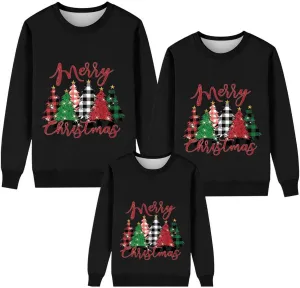 Family Matching Christmas Sweatshirts, Xmas Print Ugly Funny Jumper Long Sleeve Holiday Pullover Tops for Mom Dad Kid