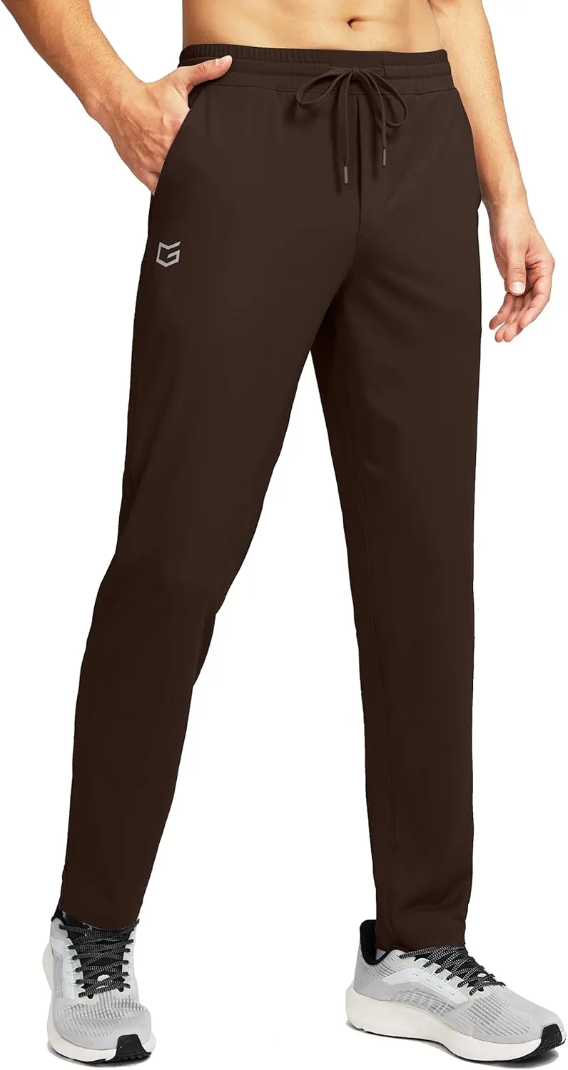 G Gradual Mens Sweatpants Zipper Pockets Tapered Track Athletic Slim Fit Pants for Running, Exercise, Workout