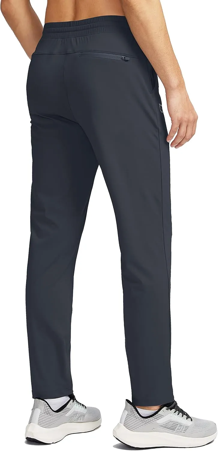 G Gradual Mens Sweatpants Zipper Pockets Tapered Track Athletic Slim Fit Pants for Running, Exercise, Workout