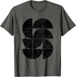 Geometric Semicircle Shapes Abstract Geometry Art Distressed T-Shirt