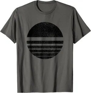 Geometric Sliced Circle Shapes Lines Geometry Art Distressed T-Shirt