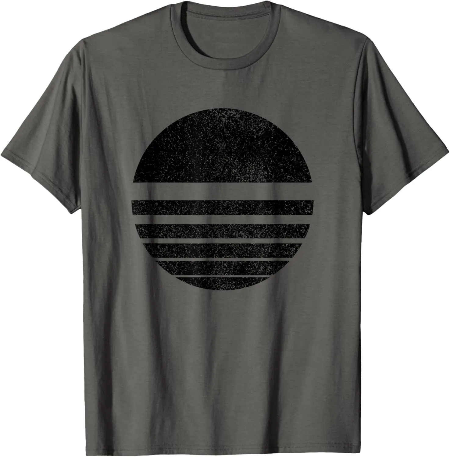 Geometric Sliced Circle Shapes Lines Geometry Art Distressed T-Shirt