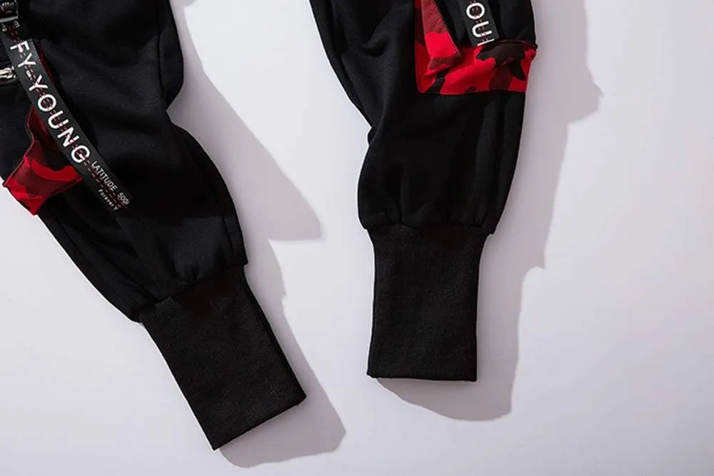 Hello MrLin Men's Jogger Pants Punk Cargo Baggy Techwear Hip Hop Harem Pants Streetwear Tactical Track Pants