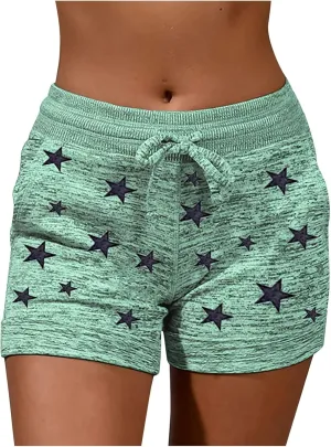 High Waisted Shorts for Women Summer Drawstring Workout Running Yoga Shorts Stretchy Comfy Casual Short Lounge Pants