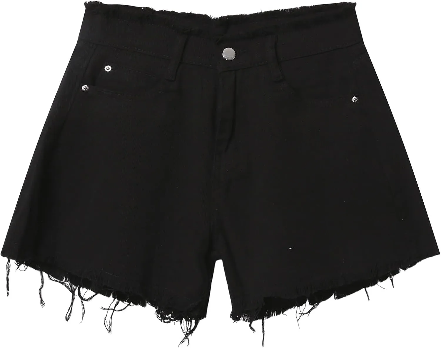 Jean Shorts for Women High Waisted Stretchy Distressed Denim Shorts Ripped Frayed Raw Hem Summer Casual Short Pants