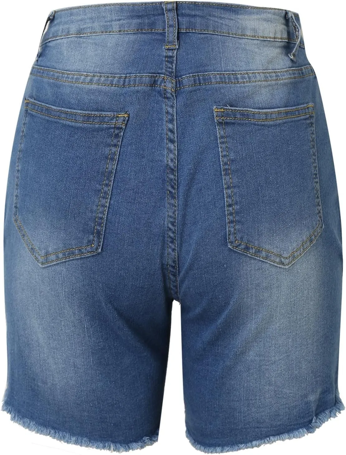 Jean Shorts for Women High Waisted Stretchy Distressed Denim Shorts Ripped Frayed Raw Hem Summer Casual Short Pants