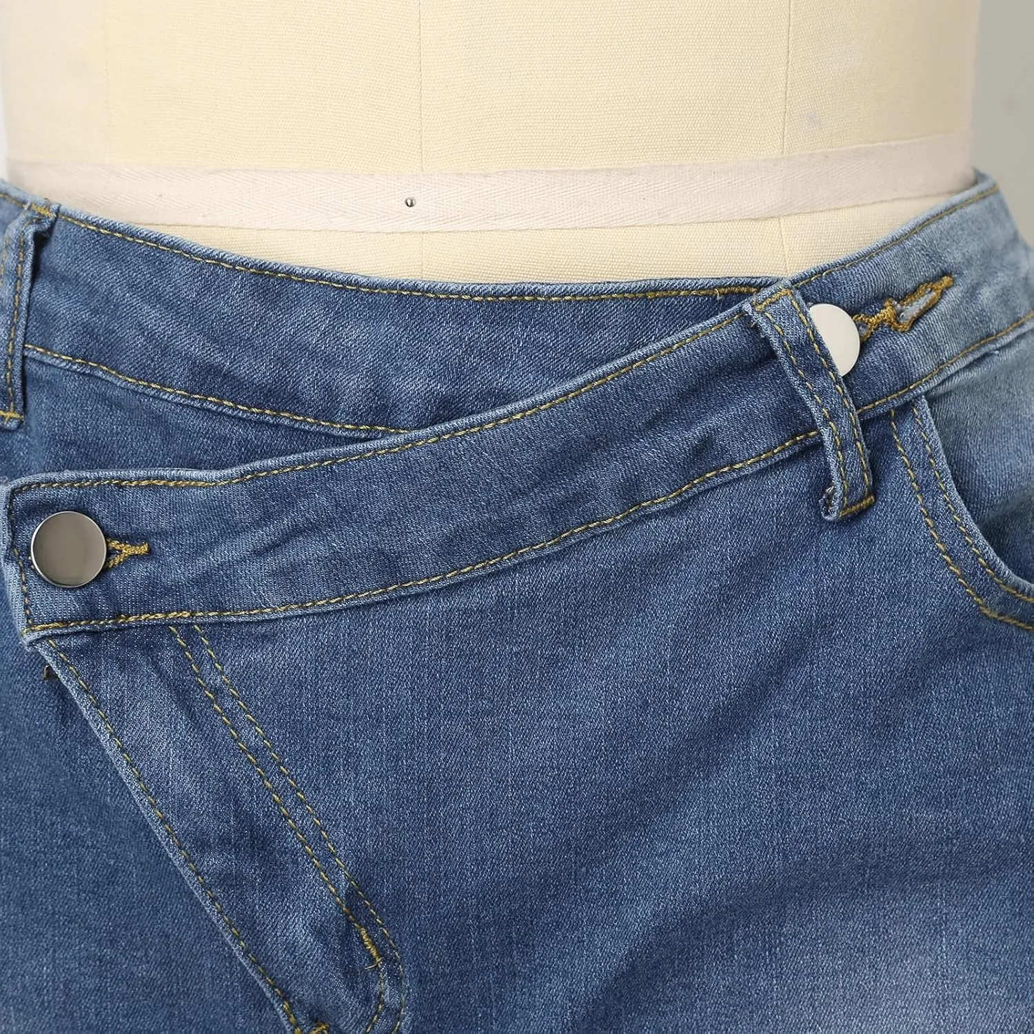 Jean Shorts for Women High Waisted Stretchy Distressed Denim Shorts Ripped Frayed Raw Hem Summer Casual Short Pants