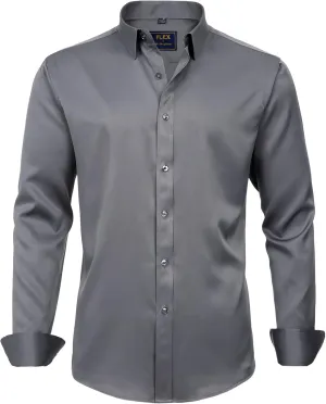 J.VER Men's Dress Shirts Solid Long Sleeve Stretch Wrinkle-Free Formal Shirt Business Casual Button Down Shirts J.VER Men's Dress Shirts Solid Long Sleeve Stretch Wrinkle-Free Formal Shirt Business Casual Button Down Shirts