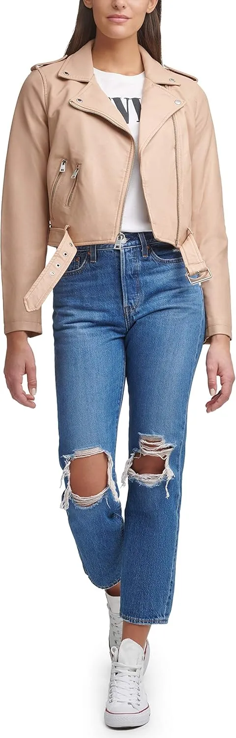 Levi's Women's Belted Faux Leather Moto Jacket (Regular & Plus Size)