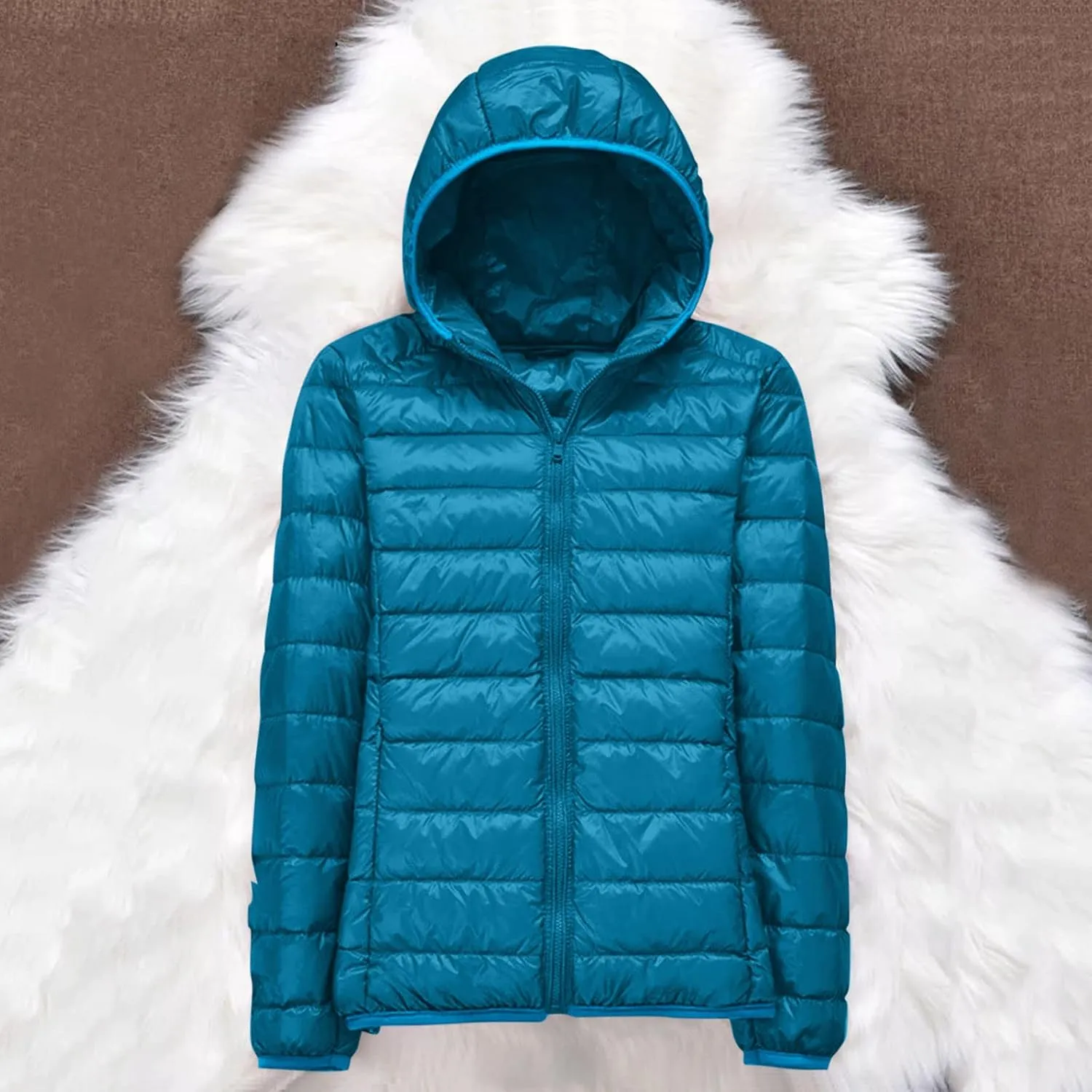 Lightweight Jacket for Women Short Button Down Hooded Jackets Trendy Slim Fit Bubble Coat Winter Warm Puffer Outwear