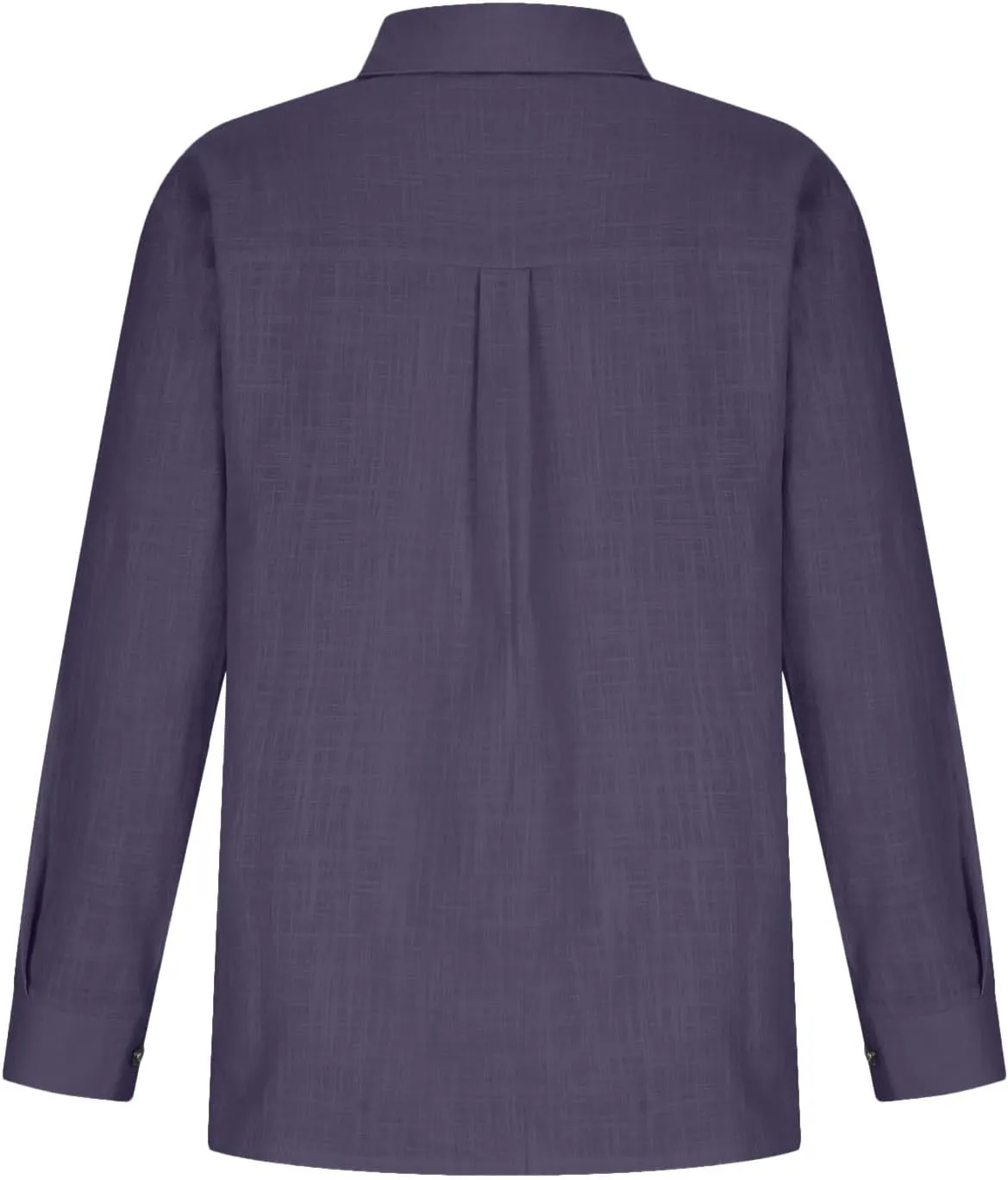 Linen Shirts for Women Summer Long Sleeve Lapel Button Down Shirt Lightweight Gauze Tops Loose Casual Blouses Clothes