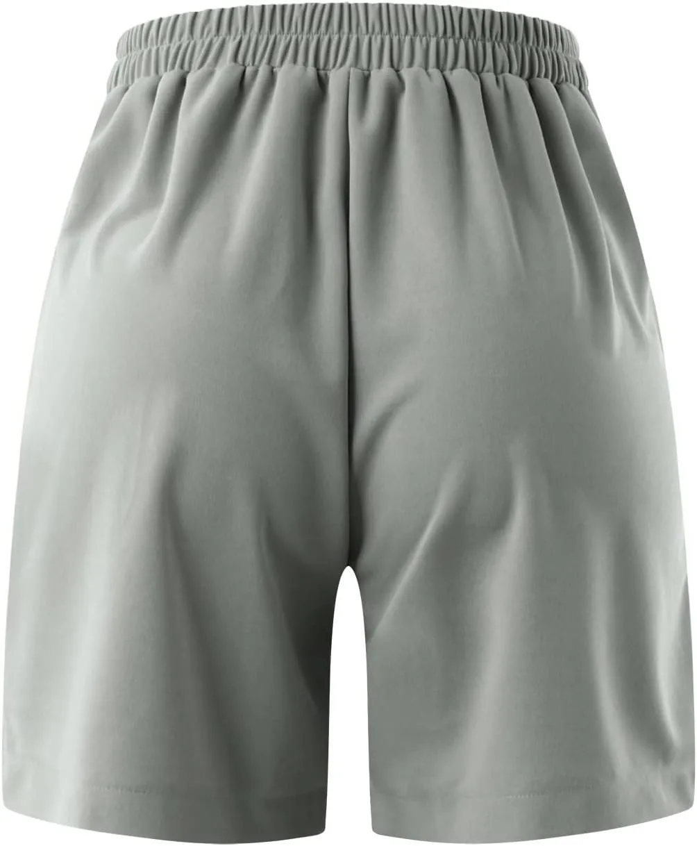 Linen Shorts for Women Casual High Waisted Comfy Shorts Summer Baggy Trendy Short Pants Pockets Beach Vacation Outfit